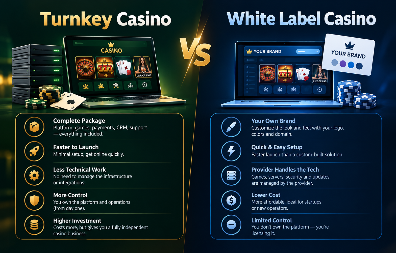 Turnkey Solution vs White Label Casino
